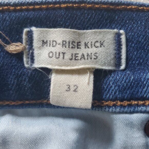 Madewell Mid Rise Kick Out Jeans Medium Indigo Wash size 32 - Picture 6 of 11
